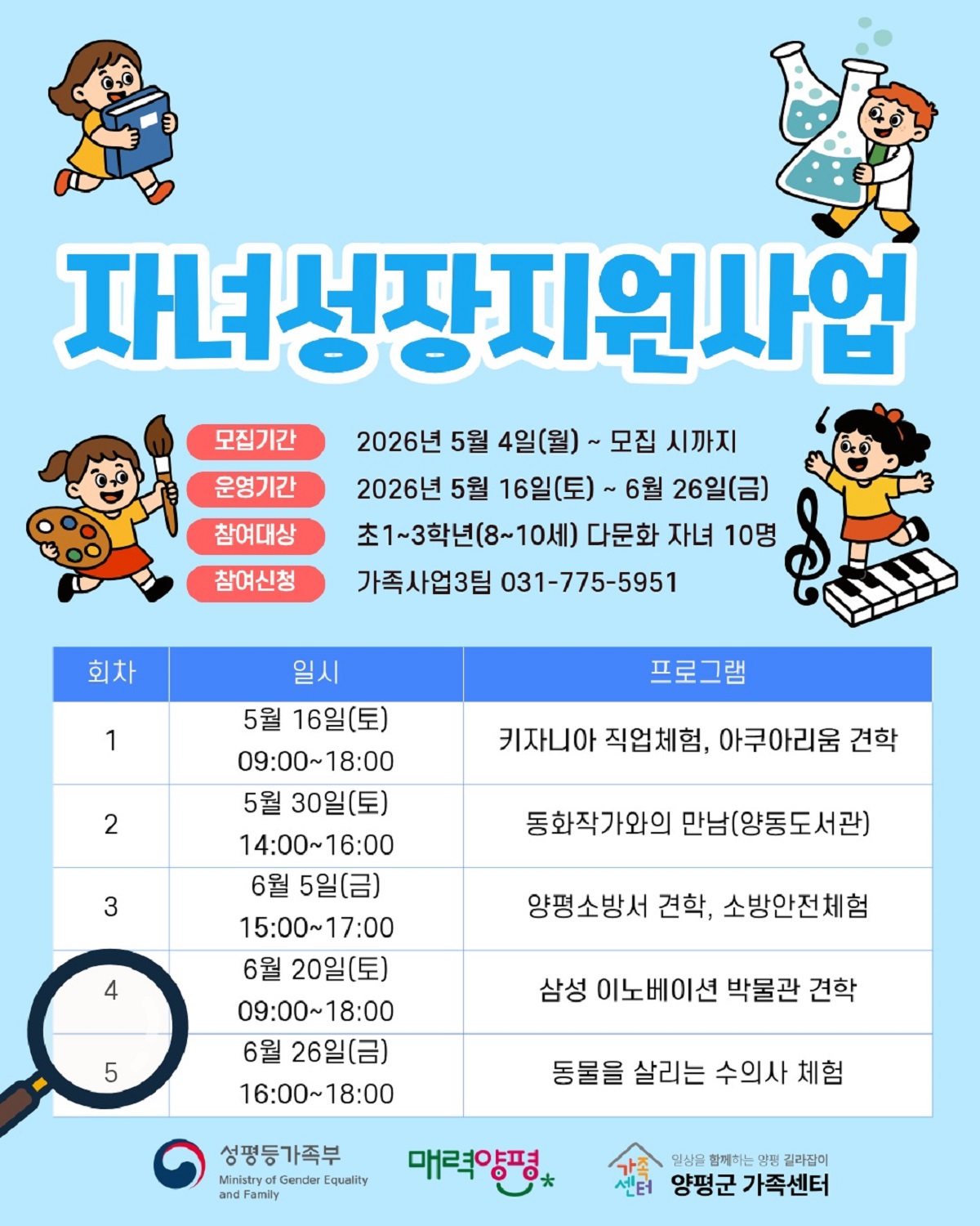 양평군가족센터(센터장 박우영)는 다문화가족 자녀..